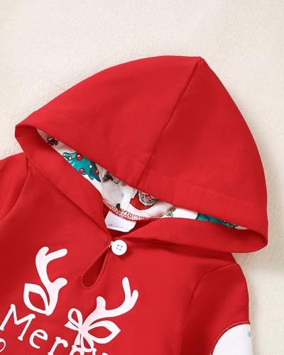 Image of Toddler Baby Girl Clothes Baby Christmas Outfit Long Sleeve Shirt Santa Pants Set Baby Girl Christmas Outfit
