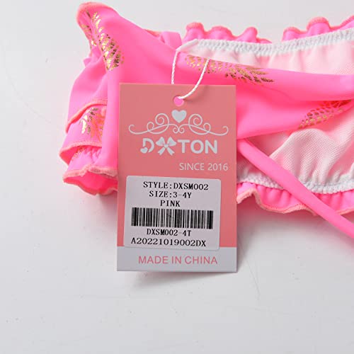 Image of DXTON Girls Summer Swimsuit Beach Sport One Pieces Ruffled Tankini Cartoon Bathing Suit Swimwear