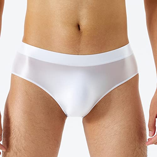Vxuxlje Men's Oil Shiny Glossy Slim Underpant Bulge Pouch Low Waist Panties Bikini Underwear3