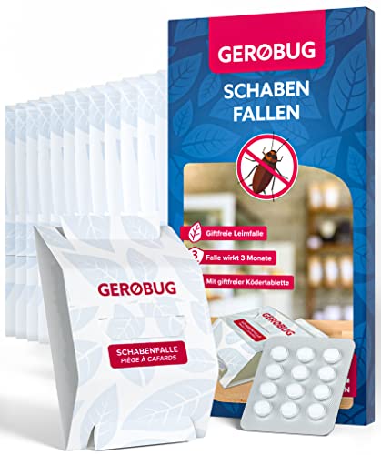 Gerobug Profi Schaben Falle 12x inkl. Küchenschaben Bekämpfen E-Book I Kakerlaken Bekämpfung's Köder I Kakalaken, Ungeziefer und Schabenfalle Cover