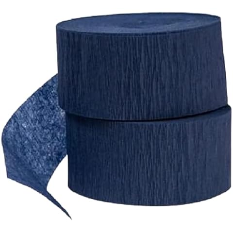 Navy Blue Crepe Paper Streamers (2 Pack), 145 Feet Total, Made in USA Cover