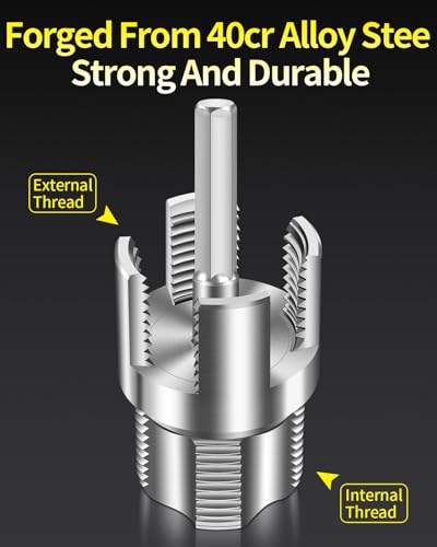 Image of Internal & External Pipe Threading Tool, PVC Pipe Threader, Pipe Threading Tool, 1 /2'' 3 /4'' Dies Electric Drill Compatible for Home Repair (2PCS) (3 /4(DN20))