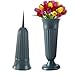 LdawyDE Grabvase mit Erdspieß, 2 Stück Friedhofsvase mit Sockel 11cm Erdspieß Kunststoff Grab-vasen 31 x 10,6 cm für Nass- und Trocken-Blumen als Grabschmuck