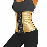 Vigorix Waist Trainer for Women Sport Workout Tummy Control Corset Girdle, Waist Cincher Slim Body Shaper (Medium) Black