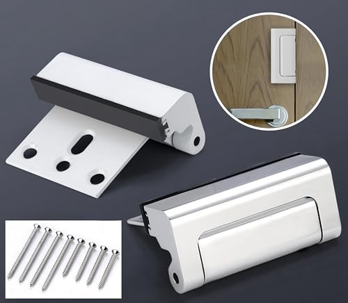 TONIJAWES Lot de 2 verrous de porte - Anti-chocs - Protection anti-effraction - Serrure de sécurité - Chaîne de porte - Protection fiable contre les intrusions non autorisées.