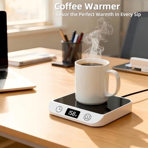 Image of Coffee Mug Warmer & Candle Warmer 2-in-1, Electric Cup Warmer for Desk | 6 Temperature Settings, LED Display, 12-Hr Timer & 4-Hr Auto Shut-Off, Gift for Coffee Lovers, Home Office & Desk Warmer
