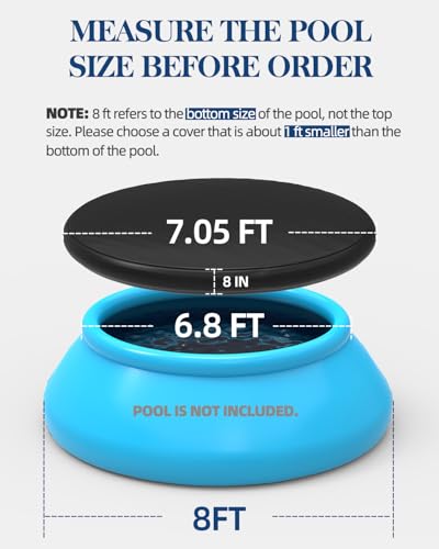 Cubre piscina inflable redonda 8 ft negro miniatura 2