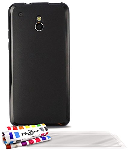 Coque Souple Ultra-Slim HTC ONE MINI (M4) [Le Glossy Hybrid] [Noir] de MUZZANO + 3 Films de protection écran "UltraClear" + STYLET et CHIFFON MUZZANO® OFFERTS - La Protection Antichoc ULTIME, ELEGANTE ET DURABLE pour votre HTC ONE MINI (M4) Cover
