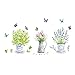 iTemer 1 set pegatinas pared decorativas Decoracion pared Vinilos decorativos pared dormitorio Stickers Verde Flores Plantas en macetas 60cm*90cm