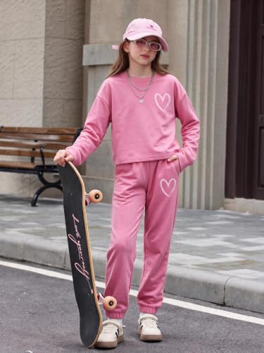 Image of Arshiner Girls 2 Piece Outfits Kids Trendy Tie Dye Sweatsuits Sets