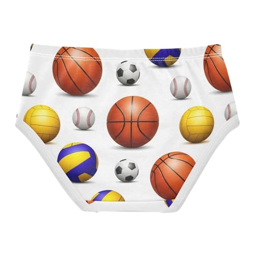 Toddler Girls Underwear 2t Cotton Girl Panties Cute Stylish Kids Briefs Undies Realistic Basketballs Soccer Baseball2