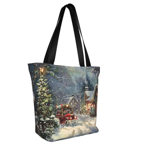 Xmas Print Comfortable Shoulder Bag Summer HandbagTravel Beach Work Daily Use Versatile Carry2