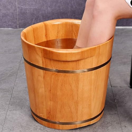 Cubeta de baño de pies de roble hecha a mano para sauna y spa miniatura 3