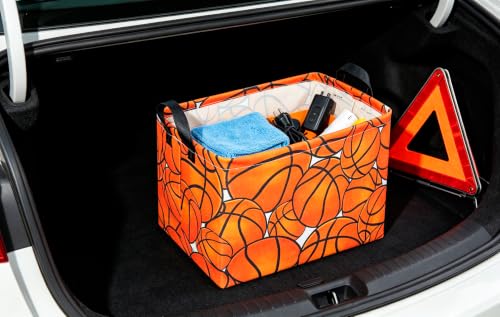 Image of CLOCOR Rectangular Basketball Storage Basket Empty, Gift Basket, Room Decor(Basketball)