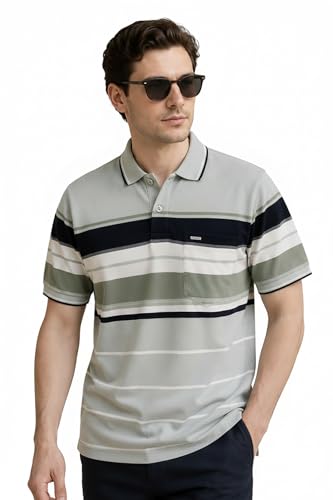 Image of GODFREY Half Cotton Polo T Shirt for Man with Pocket - Regular Fit Mens Collar Tshirt