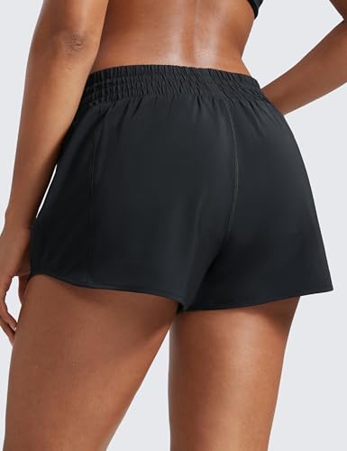 CRZ YOGA High Waisted Running Shorts for Women 2.5" - Mesh Liner Quick Dry for Sport Athletic Workout with Zipper Pocket2