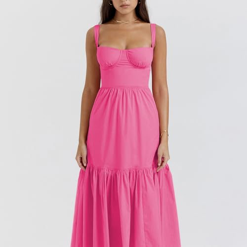 Vestido Maxi Feminino, Vestido Maxi Respirável Com Alças Ajustáveis, Confortável e Versátil para Uso