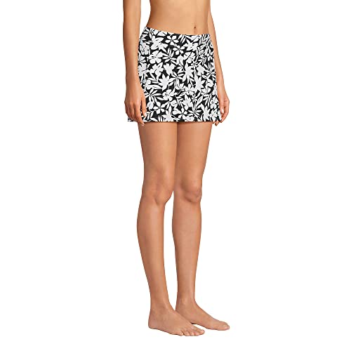 Lands' End Womens Chlorine Resistant Swim Skirt Swim Bottoms Control Black Havana Floral Regular 6 #TOP3