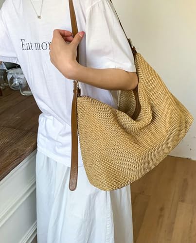 Bolso Tote Slouchy de Paja para Mujer miniatura 6