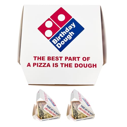 Birthday Dough Money Gift Box – Funny Mini Pizza Box Cash Holder – Unique Birthday Gift for Teens, Kids, Men, Women – Gag Gift for Money –...