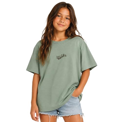 Image of Volcom Girls Shirts - Casual Crewneck Short Sleeve Graphic Tee Trendy Tops - Breathable Girls Summer Clothes