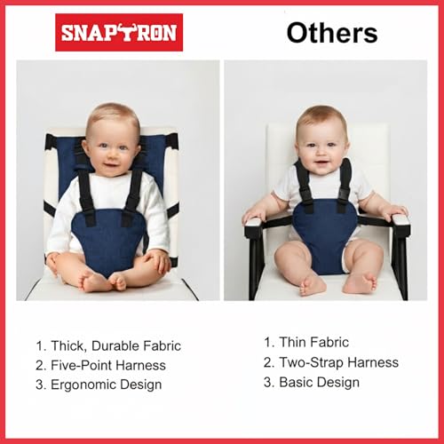 Image of SNAPTRON Harness Seat for High Chair /Portable Chair Seat with Straps for Sitting & Feeding /Portable Baby Safety Harness for Kids /Baby Harness /Travel Essential for Toddlers