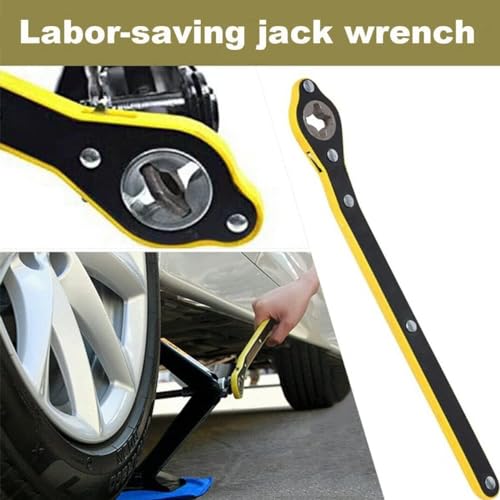 Image of Universal Car Jack Ratchet Wrench with 360 Forward & Reverse Knob | Labor-Saving Scissor Jack Speed Handle Tool for Tire Wheel Lifting