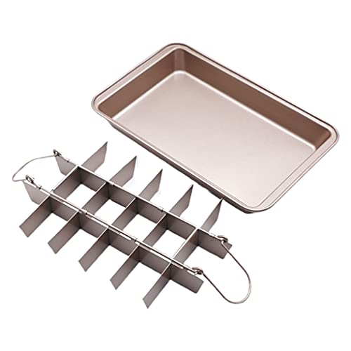 Bandeja antiadherente para brownie con divisores extraíbles, charola para hornear pasteles de chocolate, cocina