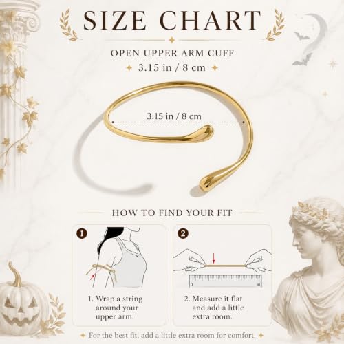 Image of Long tiantian Gold Arm Cuff Upper Arm Armband Greek Goddess Costume Jewelry