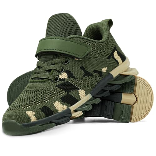 GLYGML Kids Sneakers for Boys Girls Running Tennis Shoes Comfortable Lightweight Sports Athletic Shoes Non-Slip Toddler School Walking Shoes for Toddler/Little Kid/Big Kid Camou 13