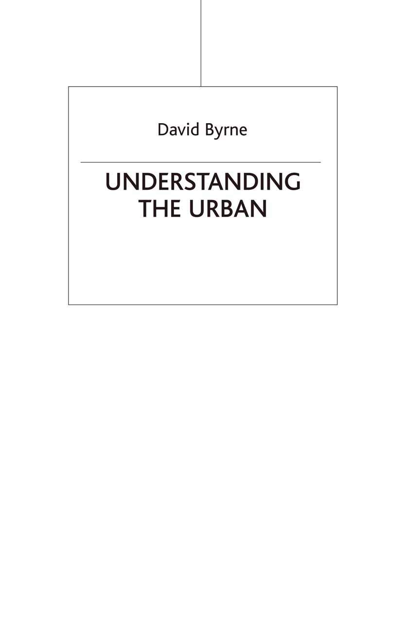 Understanding the Urban by David Byrne - 9780333724293