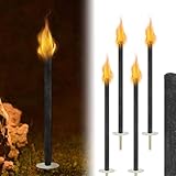 LILIIN Kerzenfackel Fackeln für Draußen Wachsfackeln Brennzeit 100 min Fackeln aus Natürlichem Wachs, Fackel, Gartenfackeln & Laternen, für Party, Wanderung, Mit Handschutz, 10 Stück
