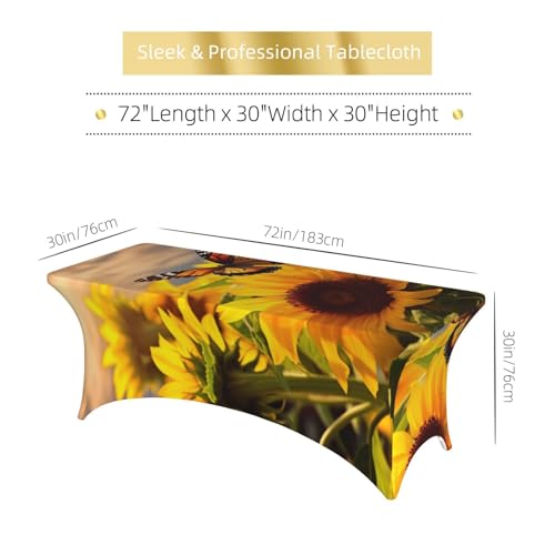 Nappe tournesol papillon infroissable pour table rectangulaire sans repassage - 7