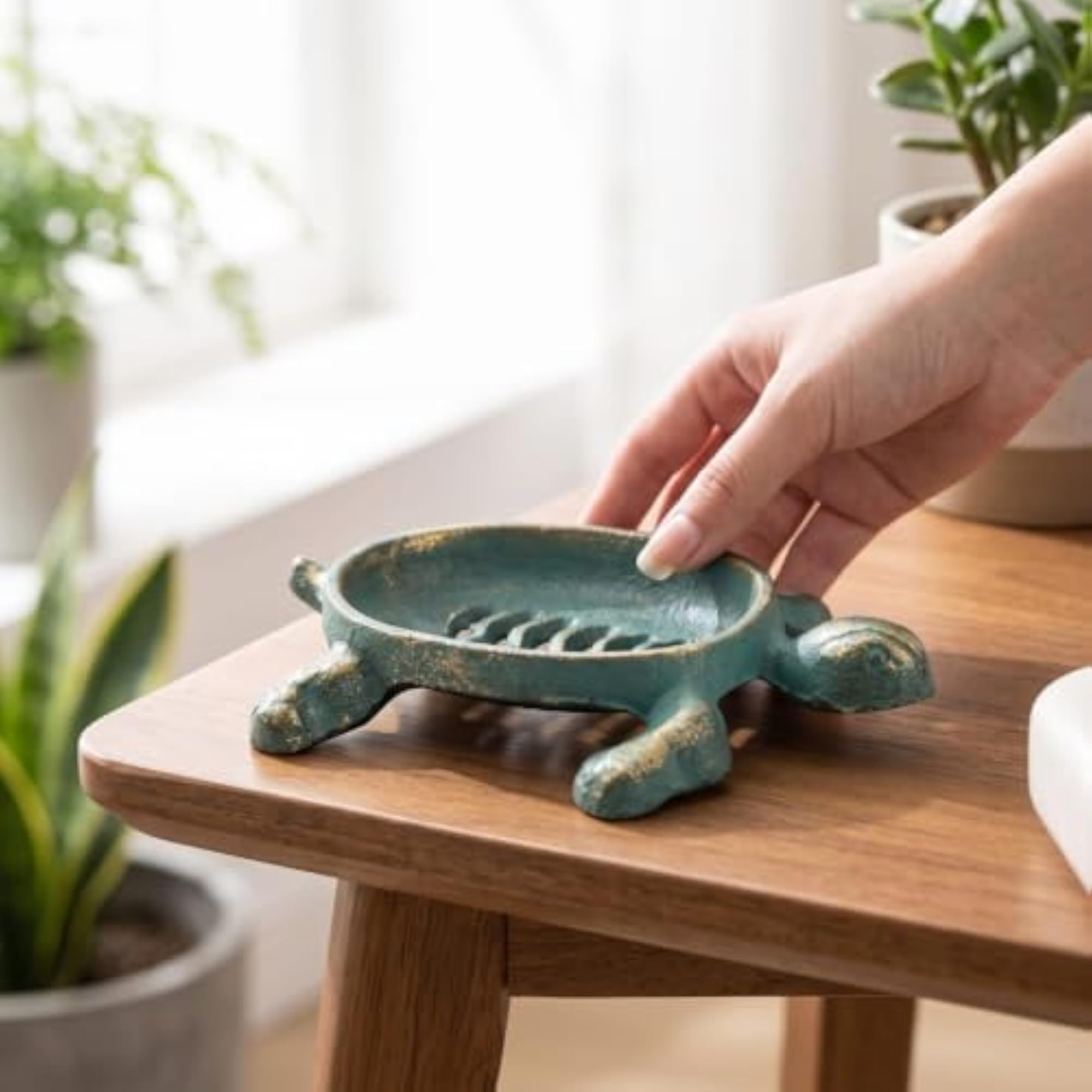 Rustic Turtle Decorative Soap Dish for Bathroom