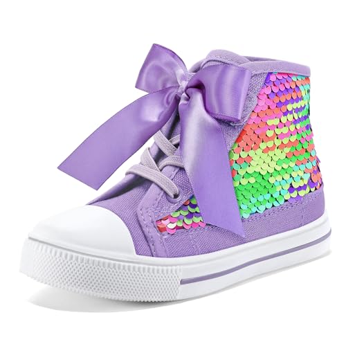 Image of K KomForme Toddler High Top Sneakers Canvas Shoes with Hook and Loops