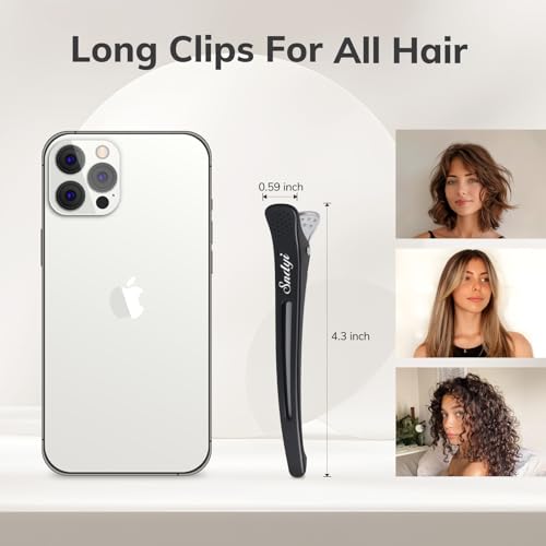 Haarklammern Friseurbedarf, Haarclips zum Stylen und Schneiden, Abteilklammern Friseur, Haarspangen Friseur mit Silikonband… – Ansicht 4