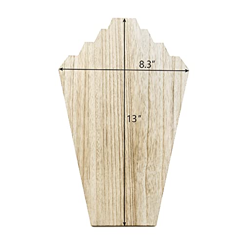 Ikee Design 2 Pcs Lightweight Wooden Necklace Display Bust Easel Jewelry Display For Shows, Necklace Display Stand, Jewelry Display Bust For 3 Necklaces, Oak Color #TOP1