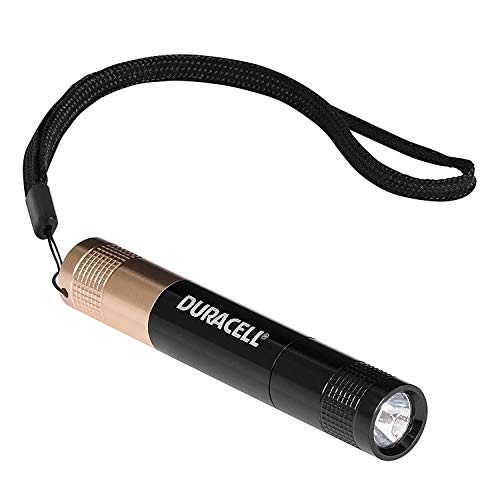 Image of Duracell Flashlight, Tough PERSONAL Series Keyring Torch, 20 Lumen LED Light with Lanyard, Black Aluminium Finish, Duracell Batteries Included (Pack of 1) (KEY-3)