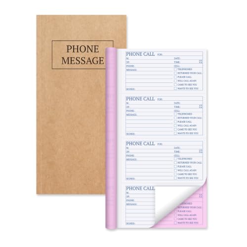 suituts Phone Message Forms Book，2 Part Carbonless, 5.5"X11", 400 Sets