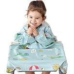 PewinGo Weaning Bib Attaches and Fully Cover to Baby Highchair, Long Sleeves Bib with Waterproof, Machine Washable & Comfortable,Easy to Clean, Suitable for BLW 6 Months to 30 Months-Grey