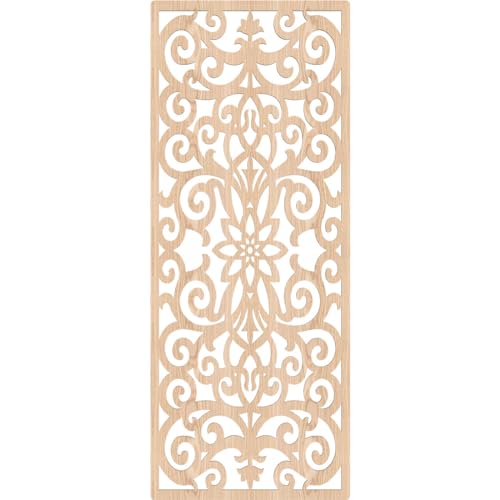 Image of 21 3 /8 inchW x 54 3 /8 inchH x 3 /8 inchT Buel Decorative Fretwork Wood Wall Panels, Red Oak