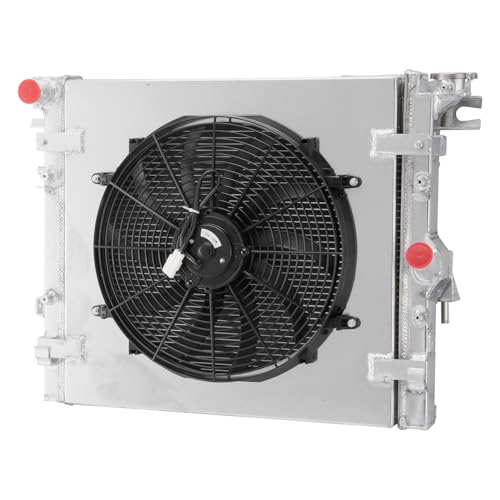 Cekupni Aluminum Radiator Shroud Fan for 2007-2018 Jeep Wrangler Wrangler JK Rubicon Sahara Unlimited Sport 3.6L V6, 07 2008 2009 2010 2011 2012 2013 2014 2015 2016 2017, for Jeep Wrangler JK Radiator
