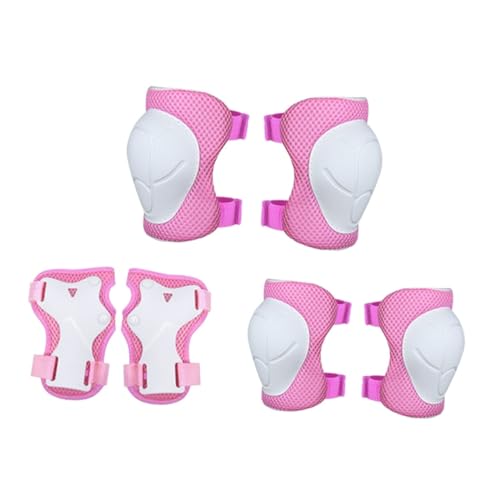 VICASKY 6Pcs Protective Gear for Elbow Knee Hand Pads for Cycling Skateboarding Outdoor Sports Pink S for
