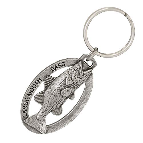 Image of Creative Pewter Designs Largemouth Bass Keychain F082KC, Largemouth Bass Keychain, Pewter Keychain