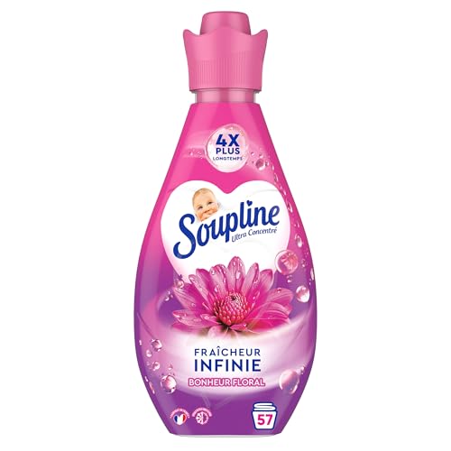 SOUPLINE - Adoucissant Fraîcheur Infinie Bonheur Floral - Parfum Longue Durée - 800ml
