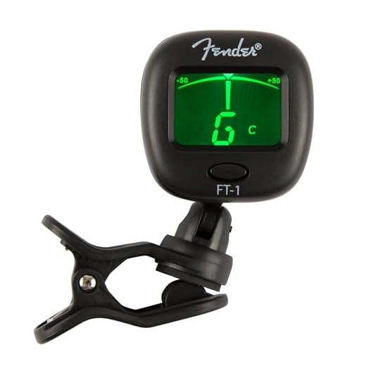Fender afinador de pinza FT-1 Pro negro – para la guitarra eléctrica, acústica, el bajo y el ukelele