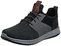 Skechers Men's Classic Fit-Delson-Camden Sneaker, Black/Grey, 10.5