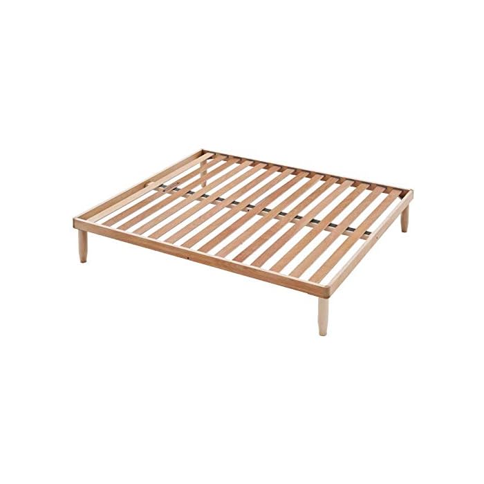 Buy EVERGREENWEB QUEEN SIZE Fixed Bed Base 150x190 cm, 35 cm high with Natural Wood Slats