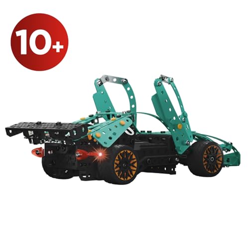 BANDAI - Meccano Voiture de Course 2 en 1 - Coffret de Construction 2 Modèles Formule 1-353 pièces, Outils, Notice - Kit Activité Assemblage Voitures F1 Supercar - Jouet Enfant 10 Ans et + -APM20108