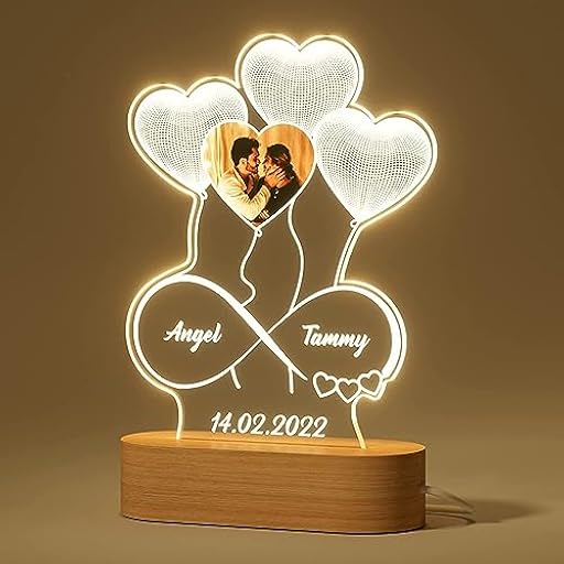 Lámpara Acrílica De Corazón Personalizada, Ilusión De Diseño De Amor En 3d - Lámpara Led Personalizada Para Regalar El Día De La Madre | Ya disponible en tu tienda friki favorita! En mundofriki.es!